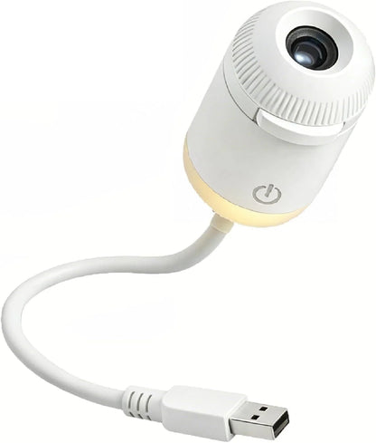2-in-1 Galaxy Projector Night Light with USB Connection, Mini LED Ceiling and Wall Projection Lamp Featuring 360° Rotation for Bedroom Use, Ideal Gift for Kids and Adults (Includes 6 Slides)